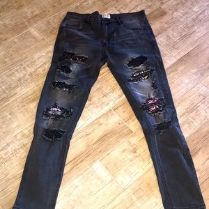 Pacsun scratched, with red and purple bandana